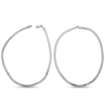 SILVME 925 Sterling Silver Herringbone Chain Anklet for Women