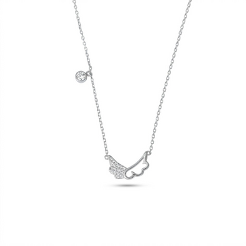 Silvme Sparkle Wing Pendant Necklace, crafted in 925 sterling silver for women, premium silver jewellery