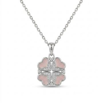 Silvme Clover Heart Pendant Necklace in 925 sterling silver, jewellery for women, a gift-worthy silver piece