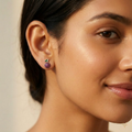 Cherry Design Stone-Set Stud Earrings, additional product view 4