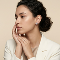 Crown-Shaped PavÃ© Stone-Set Stud Earrings, additional product view 3