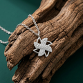 Silvme Pinwheel Flower Pendant Necklace in 925 silver, a thoughtful jewellery gift for women