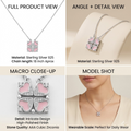 Silvme Clover Heart Pendant Necklace with anti-tarnish finish, refined 925 sterling silver chain pendant