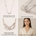 Silvme Sparkle Wing Pendant Necklace with anti-tarnish finish, refined 925 silver chain pendant